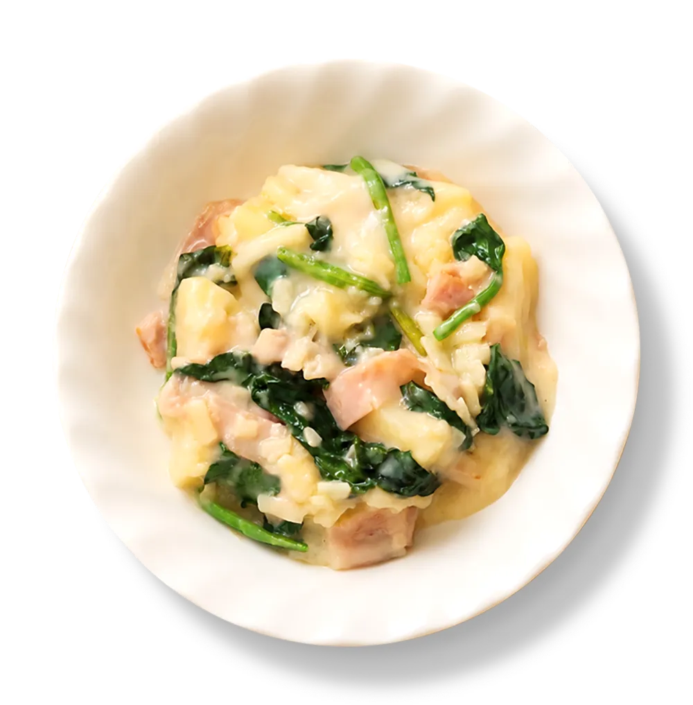 ほうれん草とベーコンのクリーム煮